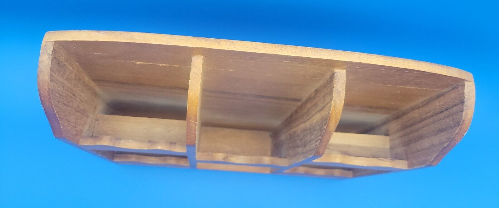 Vintage Rustic Wooden Office Desk Organizer, Rack For Desktop, Tabletop 10” Tall
