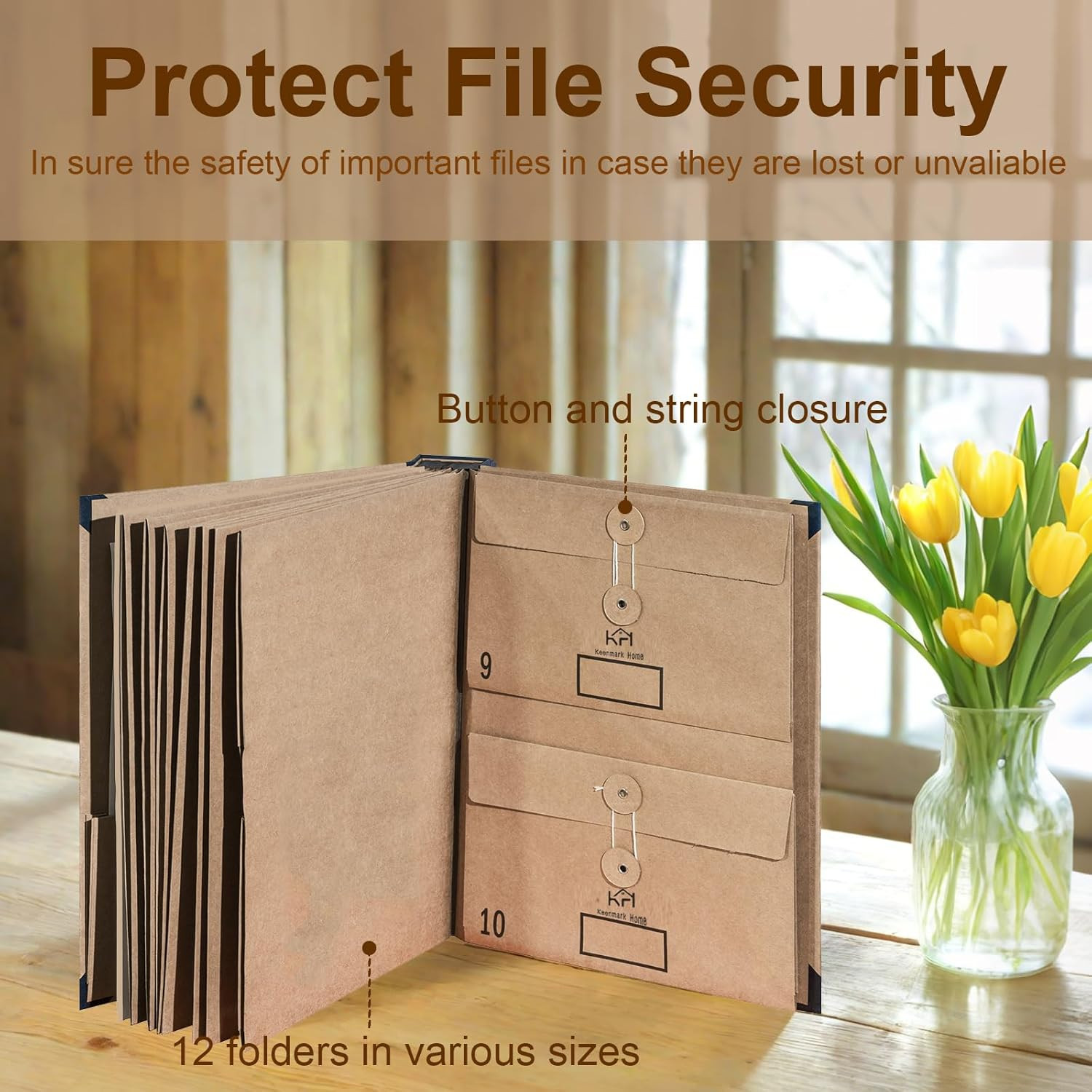 Expandable Important Document Organizer for Family Records, Large Capacity Accor