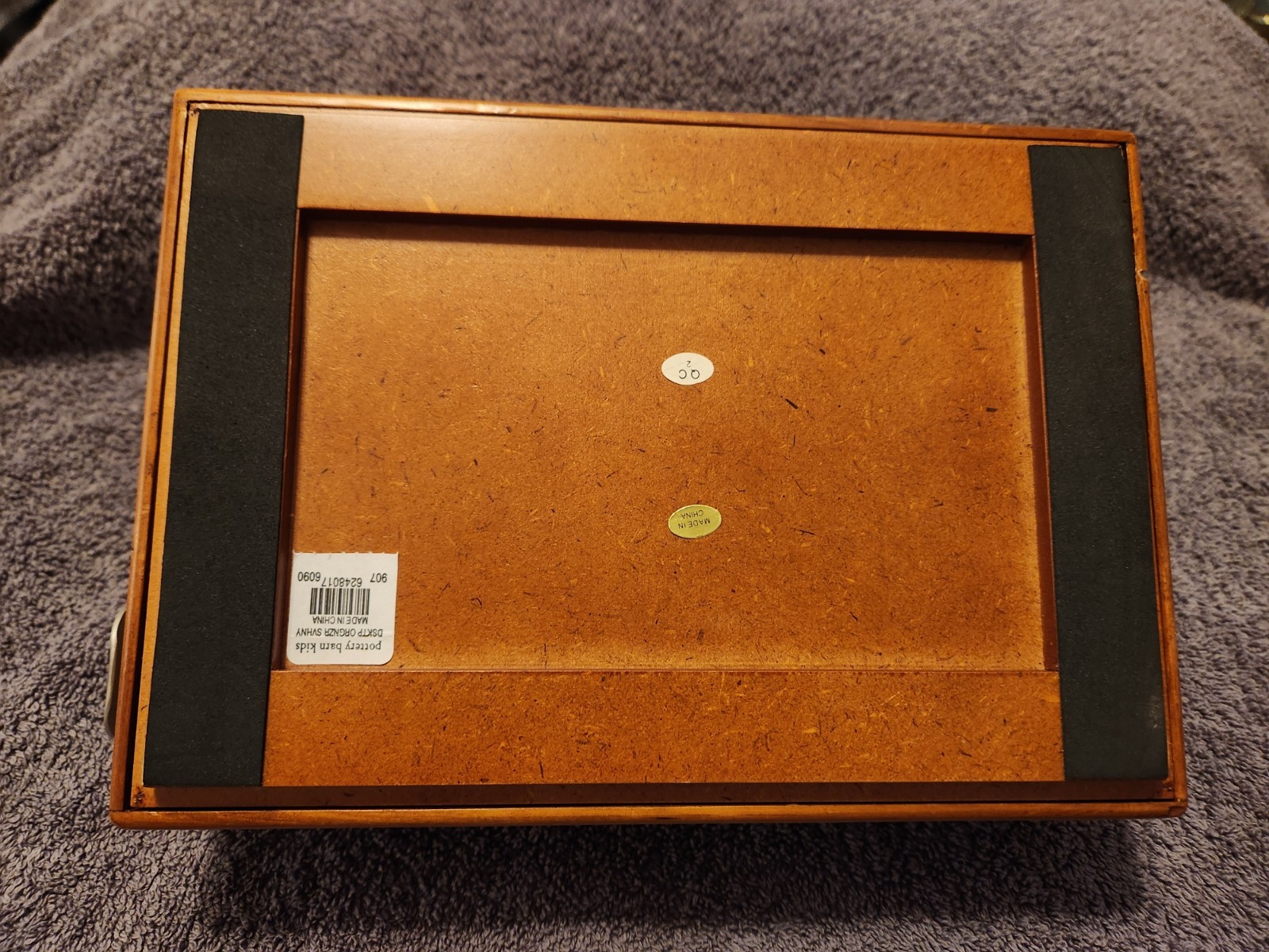 Vintage Pottery Barn Kids Desk Top Organizer 3 Compartment, Lidded Brown VGUC