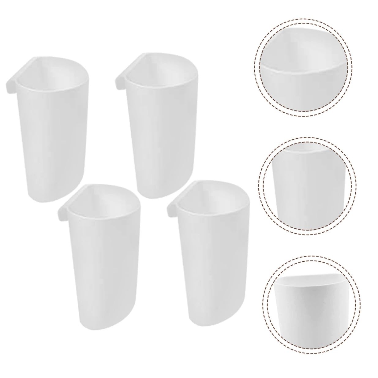 4 PCS White Hanging Cup Holder Utility Rolling Cart Organizer Craft Bucket