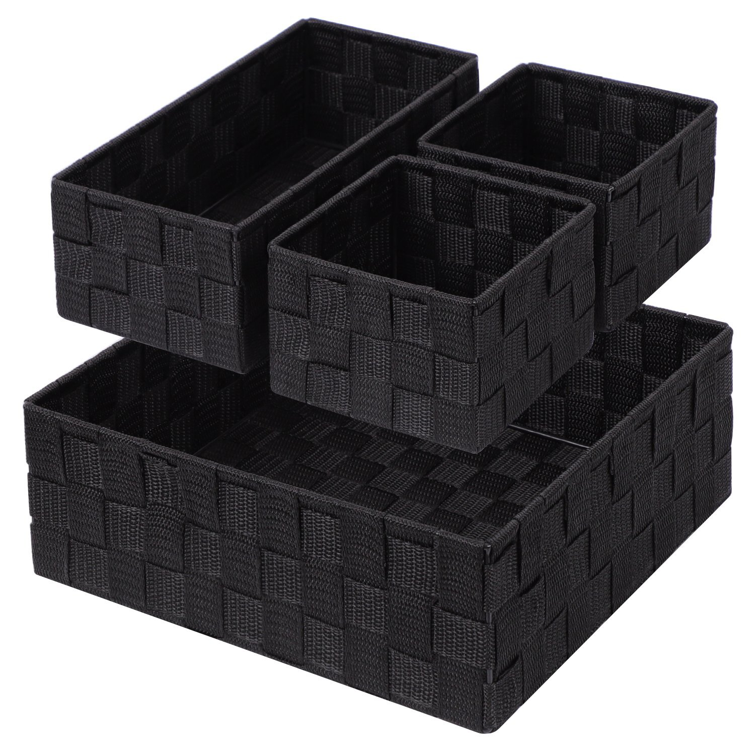 Woven Storage Baskets For Organizing Small Black Baskets Cube Bin Container Tote