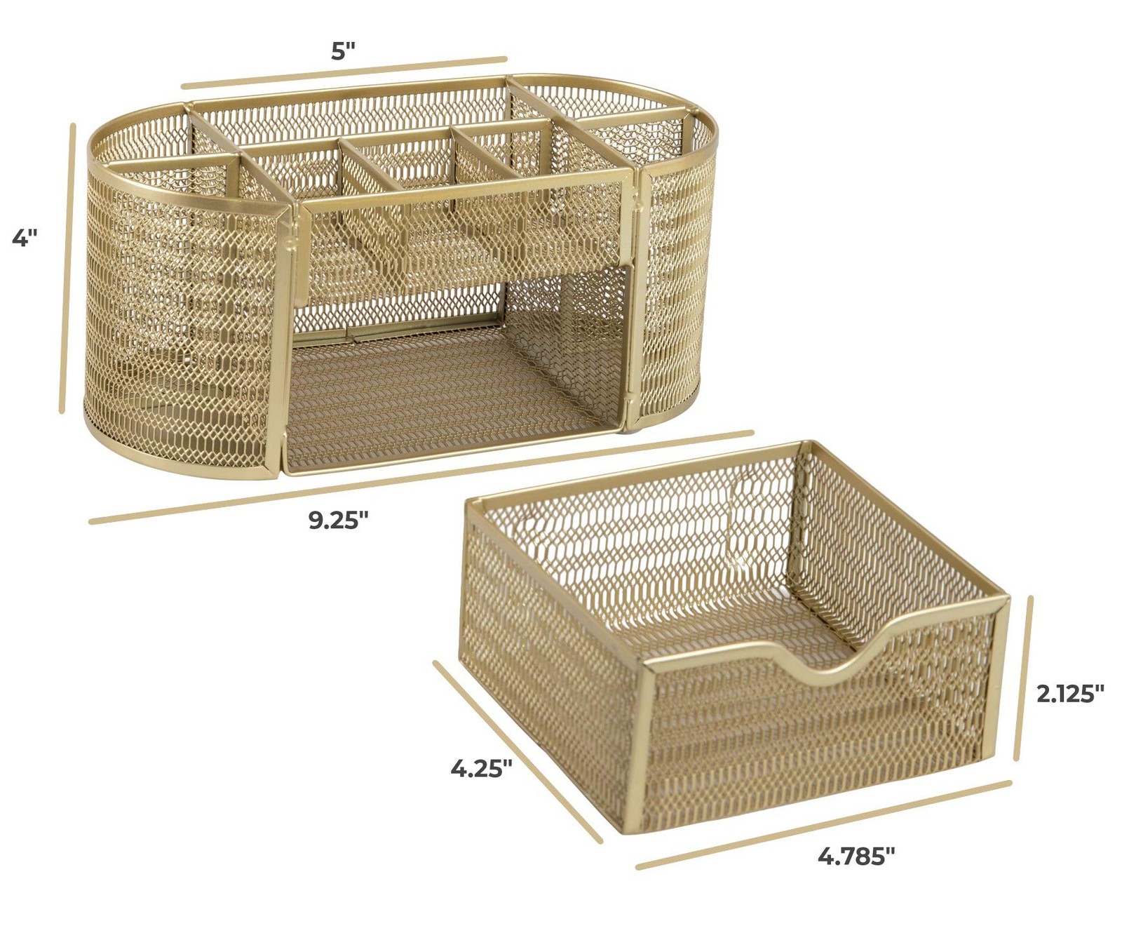 BLU MONACO Gold Desk Organizer Set – Desk Accessories for Women, Office Stora…