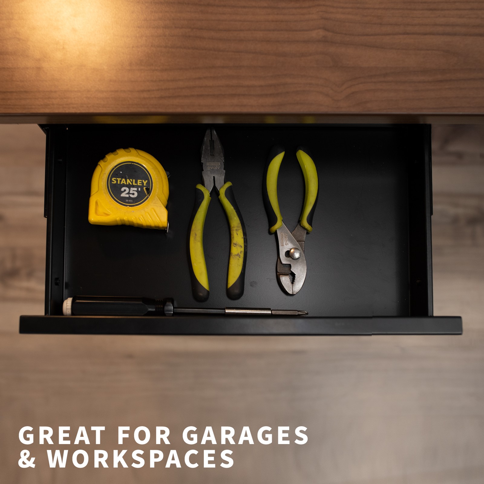 VIVO Black Space Saving 16″ Pull Out Under Desk Storage Drawer without Shell