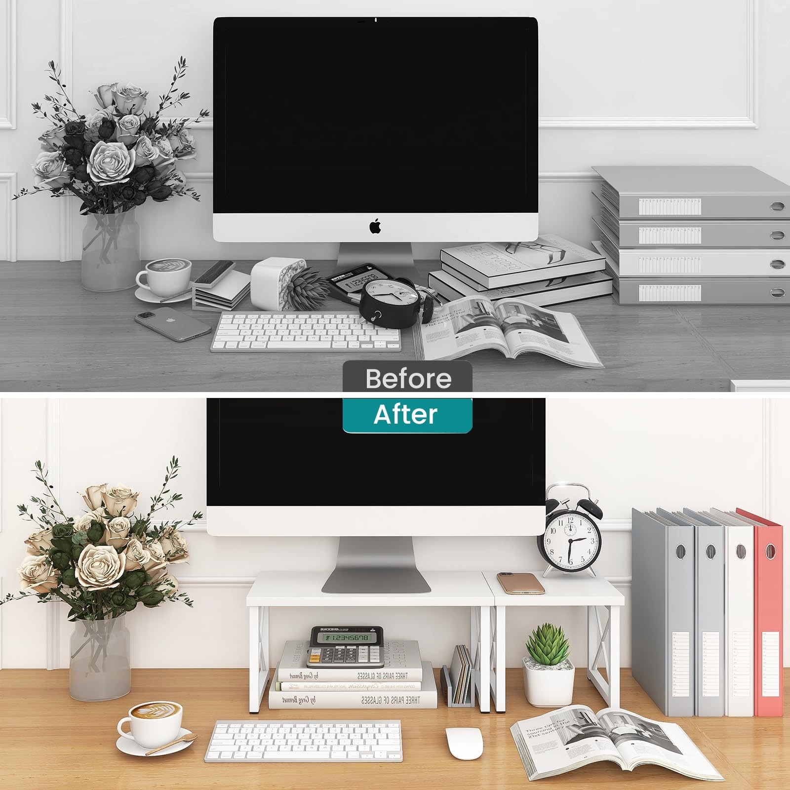 ELITEROO Wood 15.7 inches (L) X 7.8 (W) X 7.6 (H), White