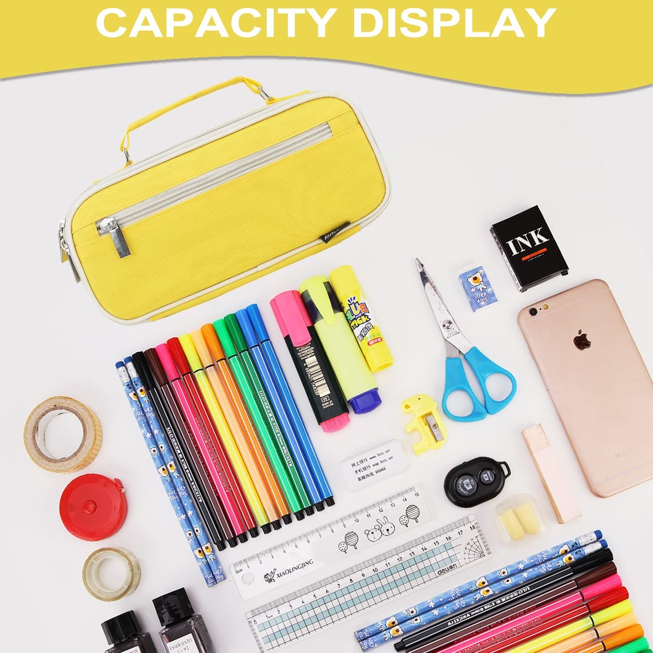 Pencil Case, Big Capacity Pencil Pouch Holder Multiple Compartments Pen Bag O…