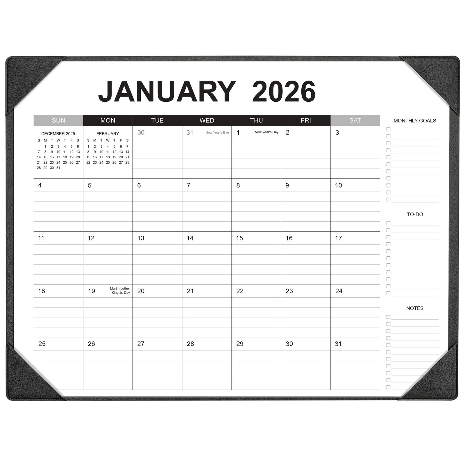 Desk Calendar 2026-2027 with Desk Mat – 22″ x 17″ Large Desk Pad Calendar Runs f