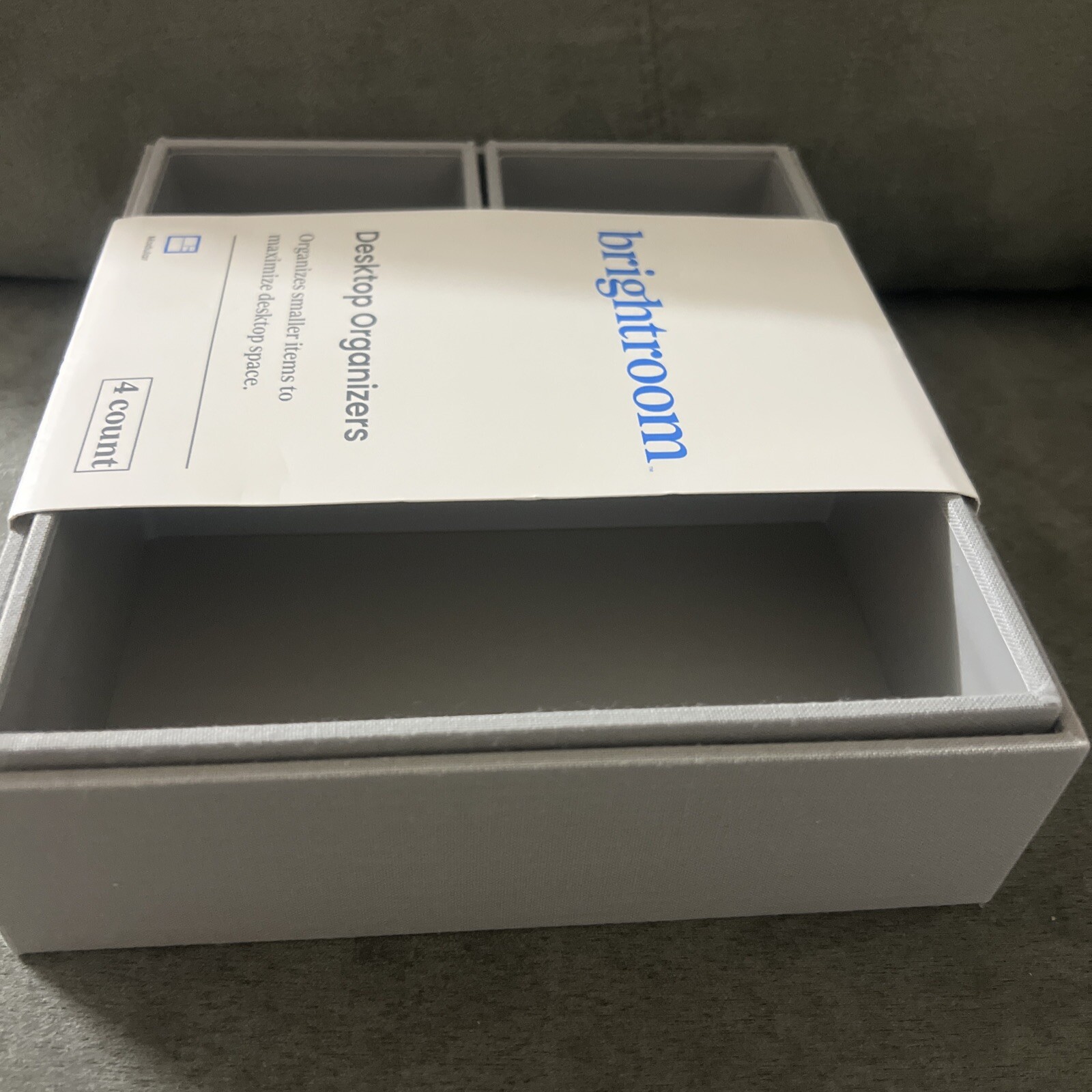 Brightroom Canvas Desktop Drawer Organizer Gray New