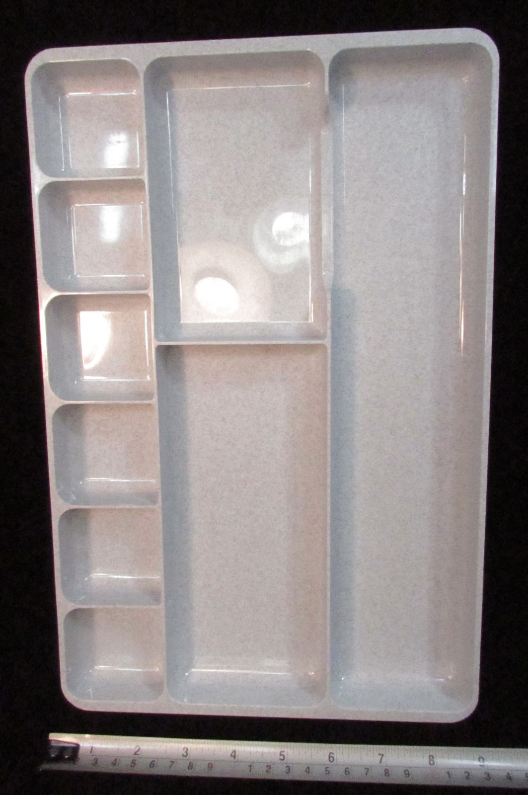 Rogers No. 517 Office Desk DRAWER ORGANIZER Speckled Gray 9 Compartments 9″x 14″