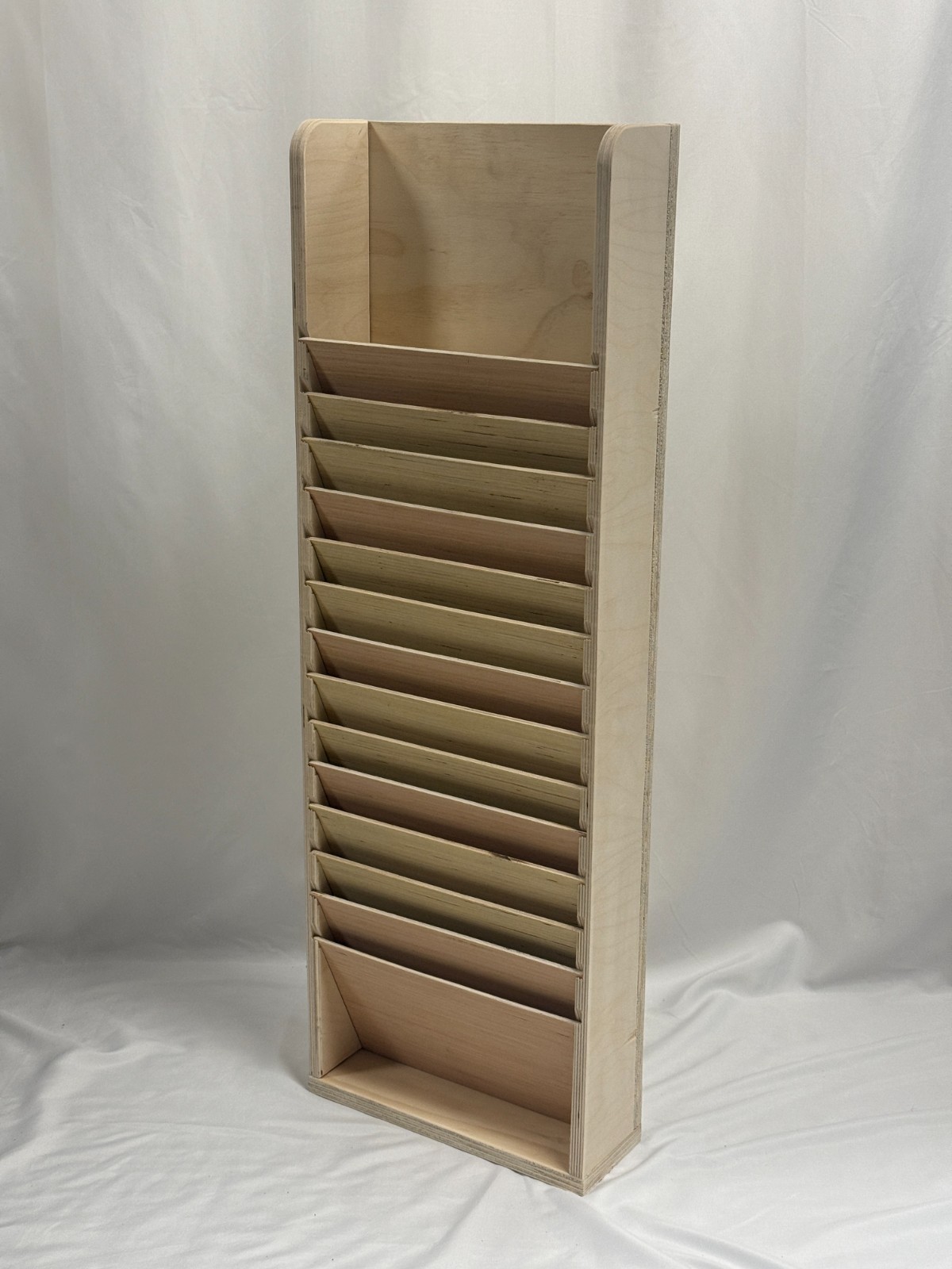 Wall File Organizer – 14 Slot Wooden Document Organizer (Eco-Friendly Plywood)