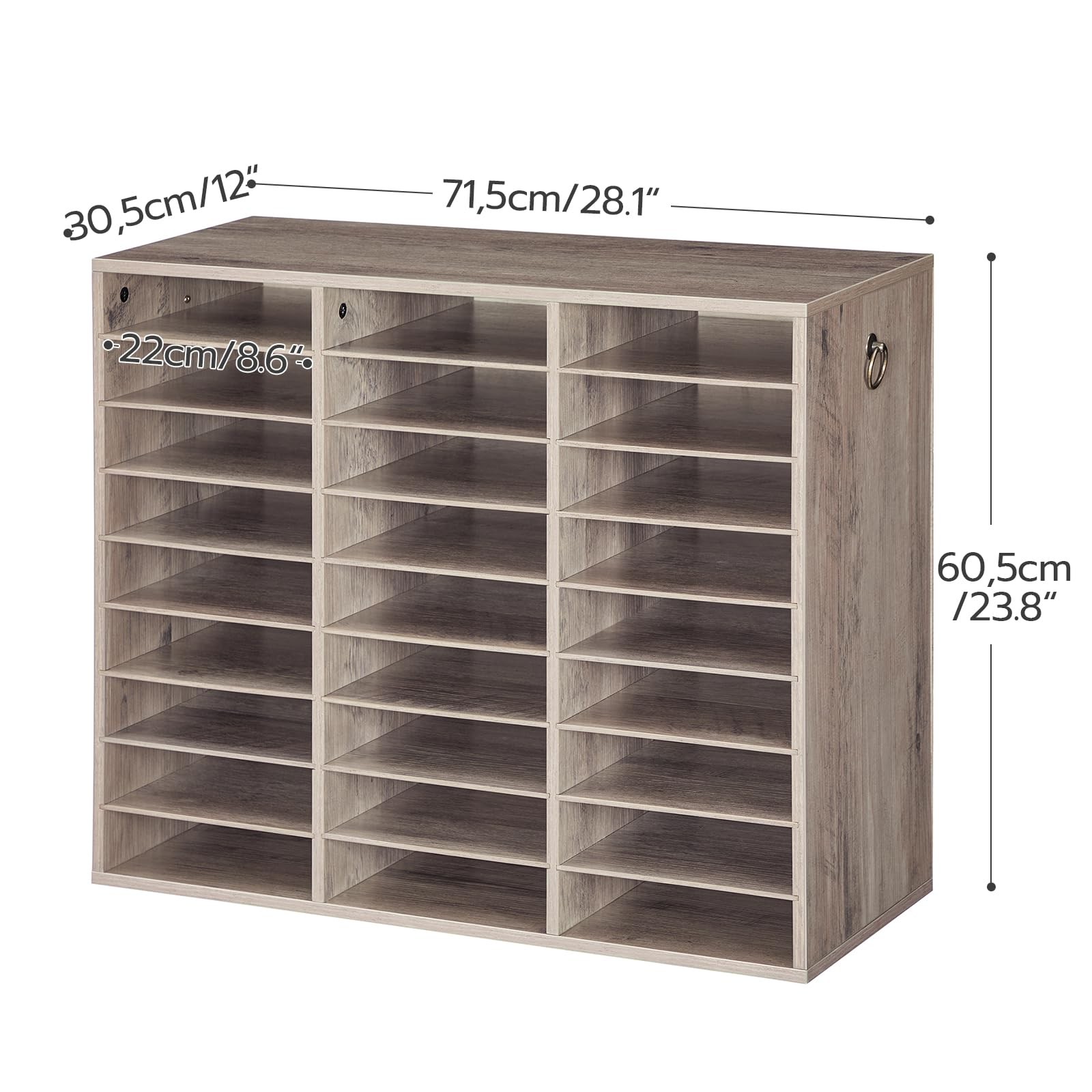 Literature Organizer 27 Compartments Wooden Mail Organizer Countertop Literature