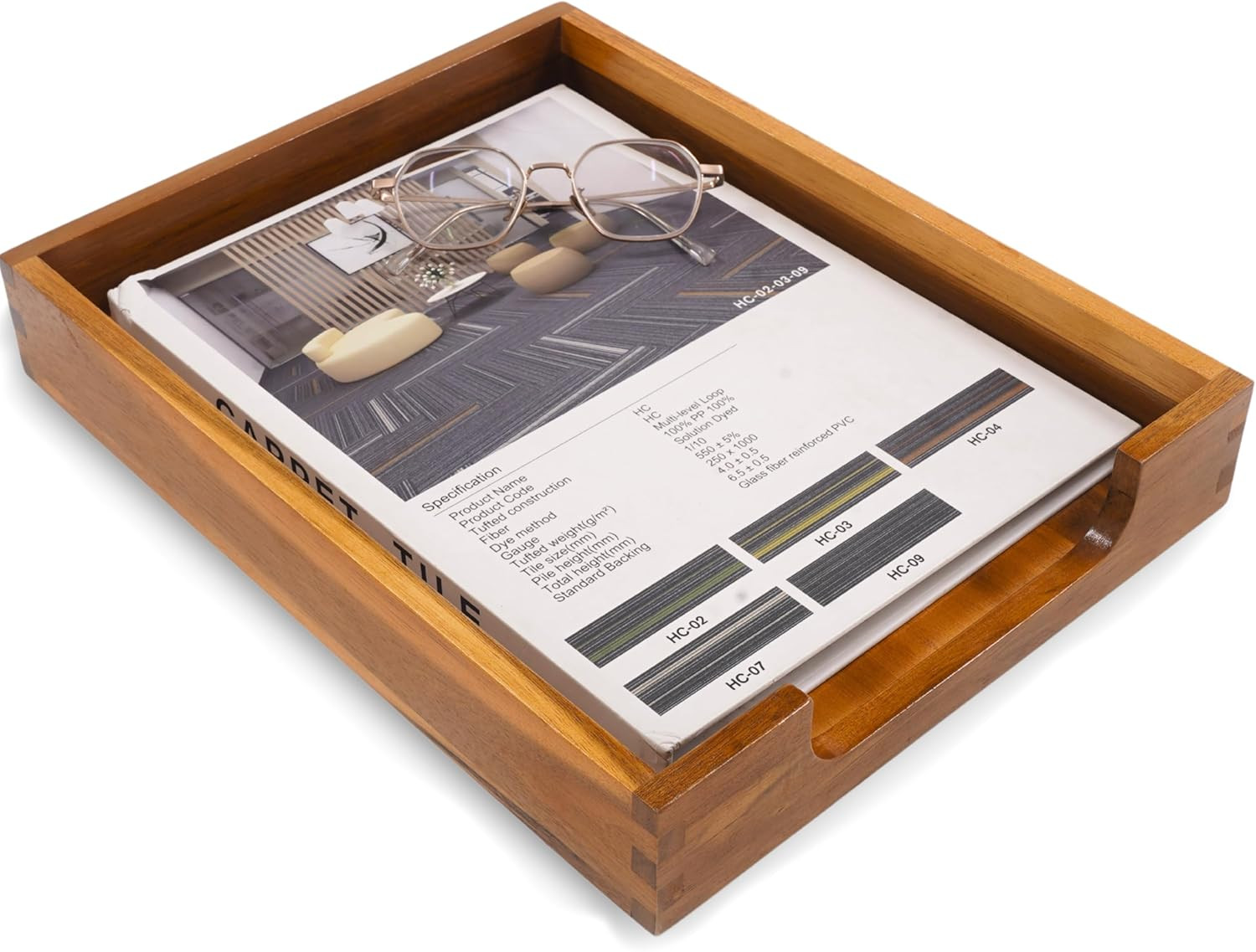 Wood Letter Tray -Load Documents Tray for Office Desktop Organizer – Desk Magazi
