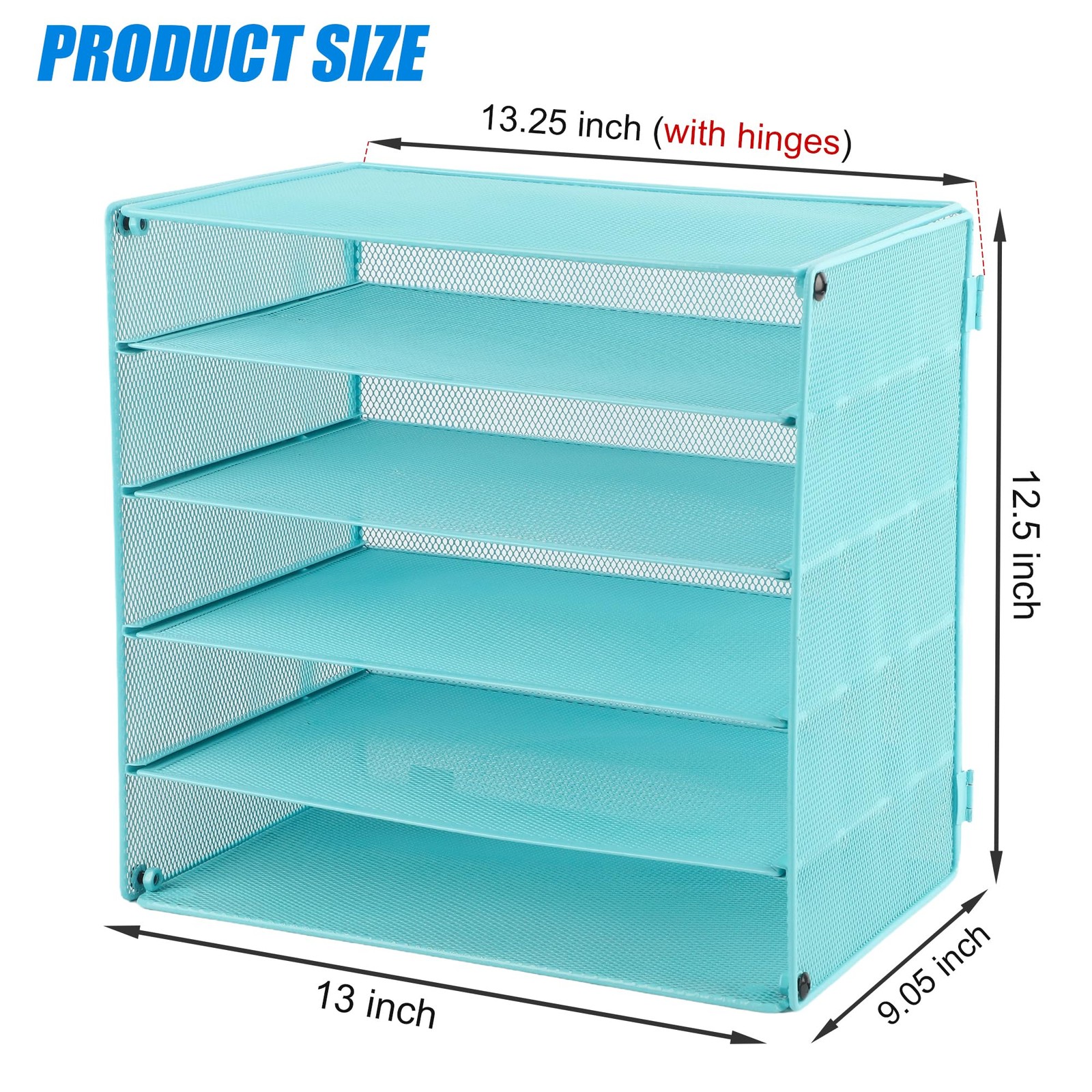 5 Slot Mesh Desk Organizer Tray, File Paper Letter Folder Holder Desktop Pape…