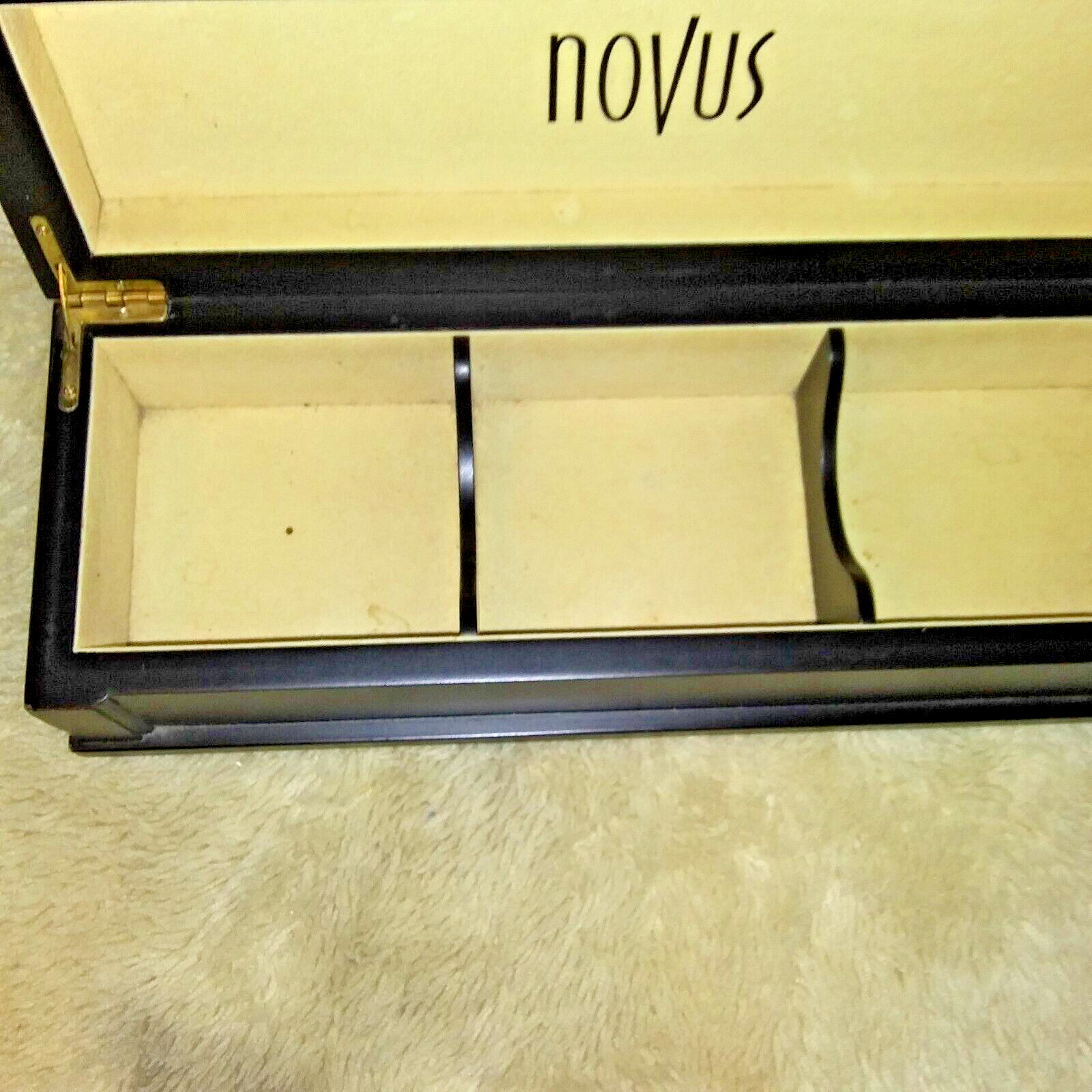 Wooden Tea storage Box 3 Compartment Rectangle Novus