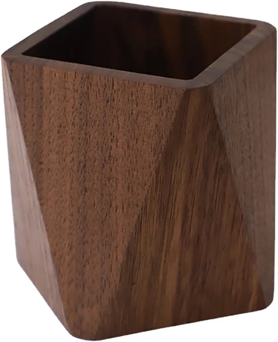 Black Walnut Wooden Pencil Box, Multiple-Use Desk Writing Stationary Organizer W
