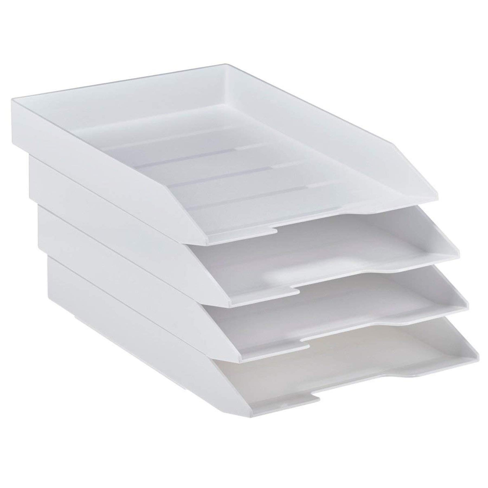 Stackable Letter Tray Front Load Letter Size Plastic White 1 Unit