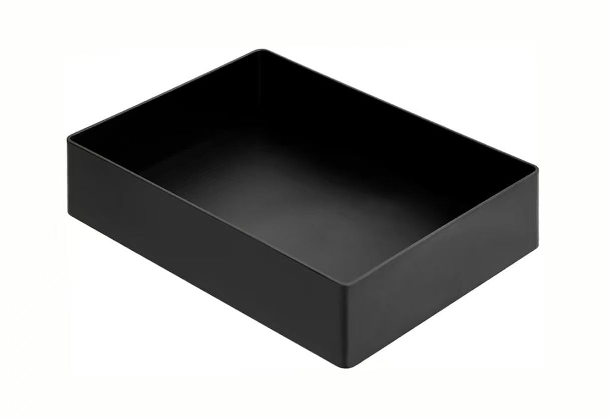 Amazon Basics Rectangular Plastic Desk Organizer with 9.4″ x 6.7″ x 2″, Black