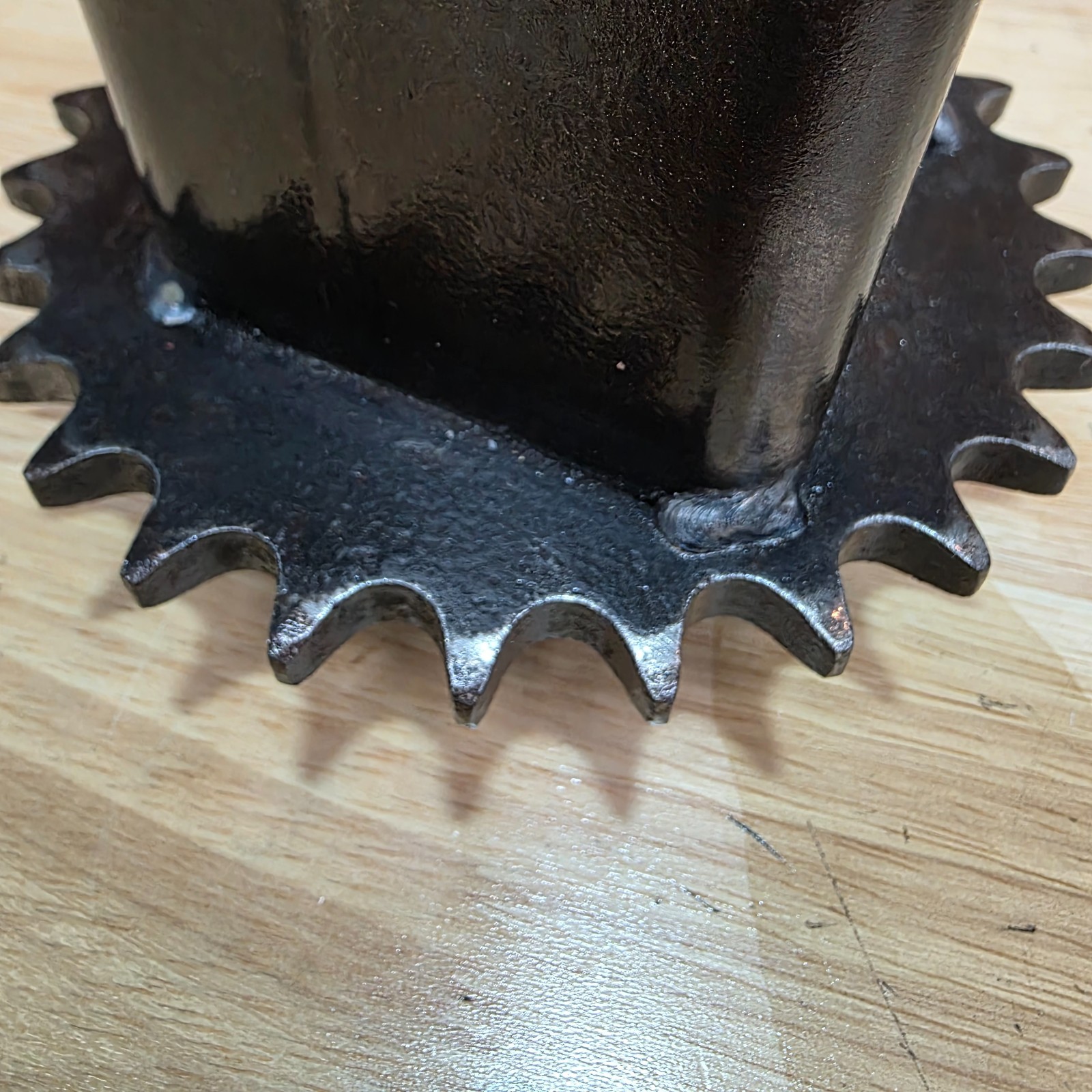 Industrial Steel Desk Organizer | Welded Reclaimed Gear Pen Holder