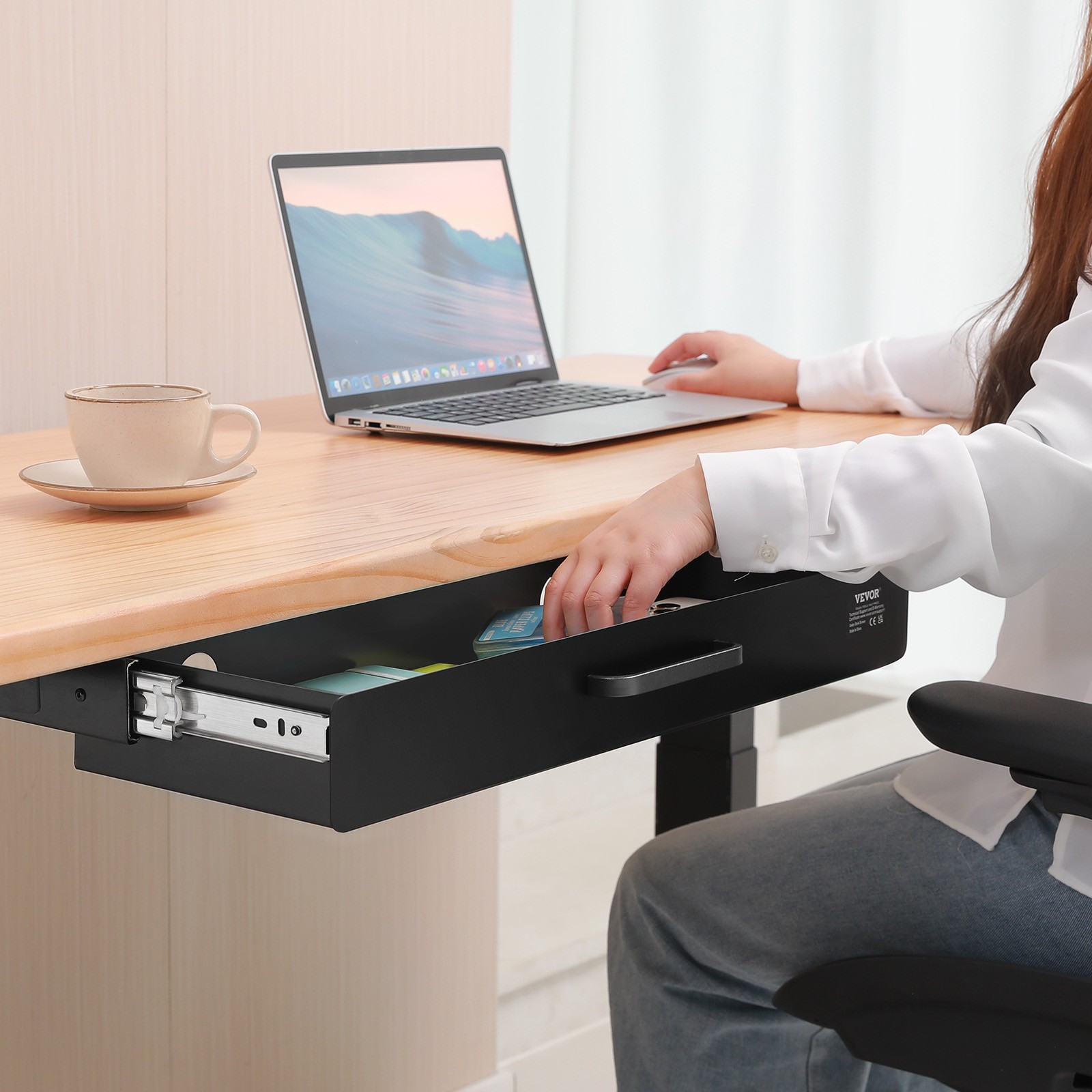 VEVOR 22 in Under Desk Drawer Organizer Slide-out Drawer Space Saver