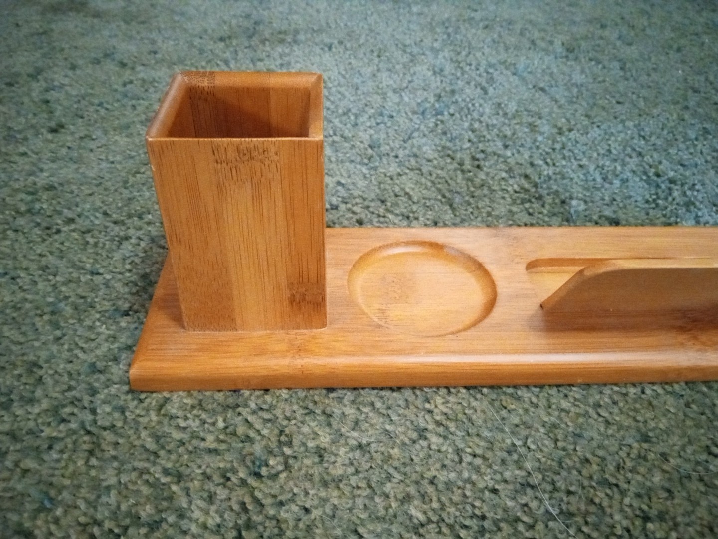 Wooden Handmade Desktop Organizer Cards Pencils Change Holder Unique USA Nice