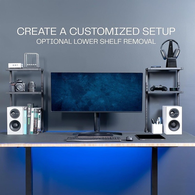 Clamp-On 3-Tier Desk Shelf Organizer Adjustable Storage Office Gaming Supplies