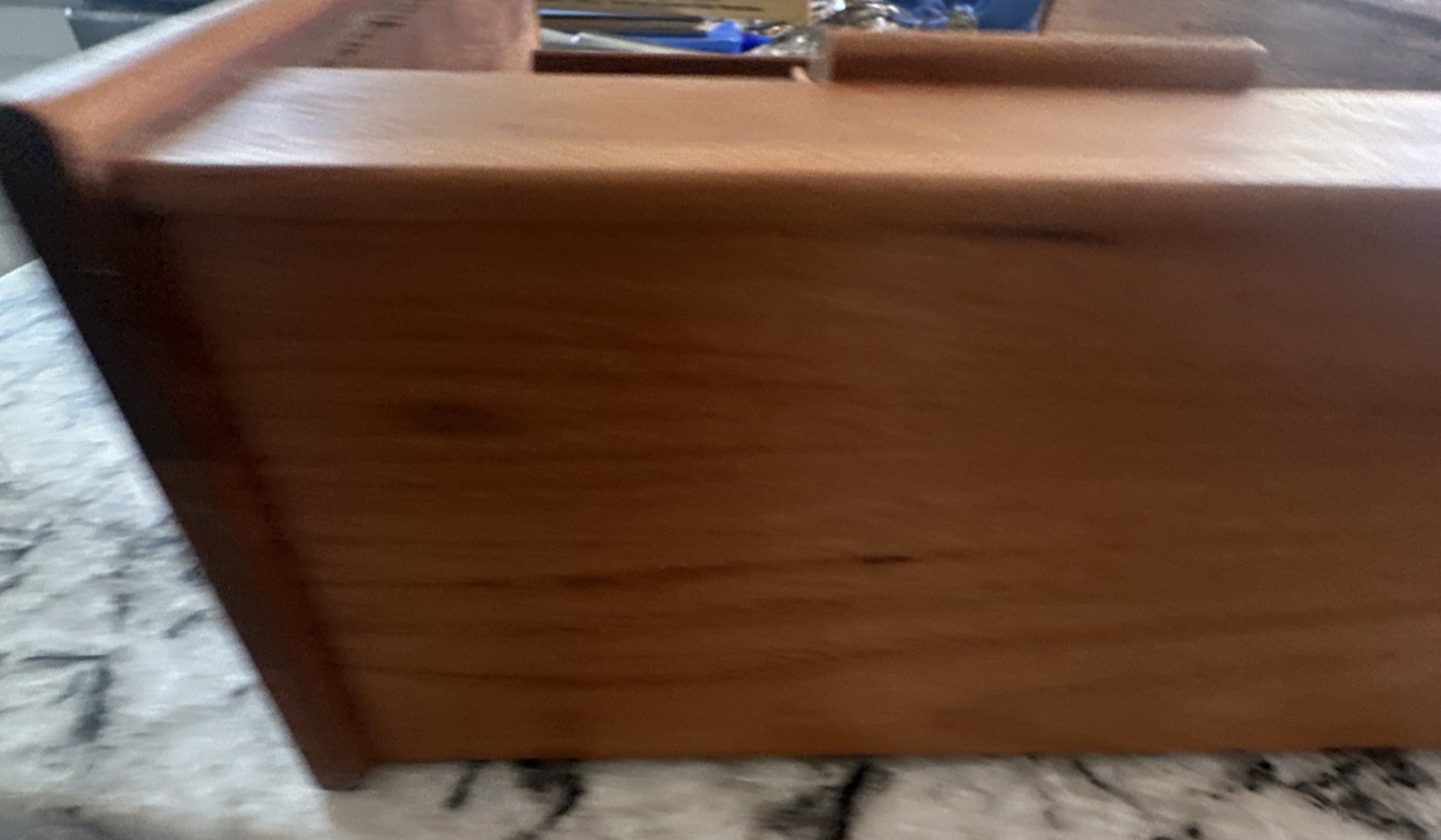 Wood Desktop Organizer with Sliding Door and Internal Dividers