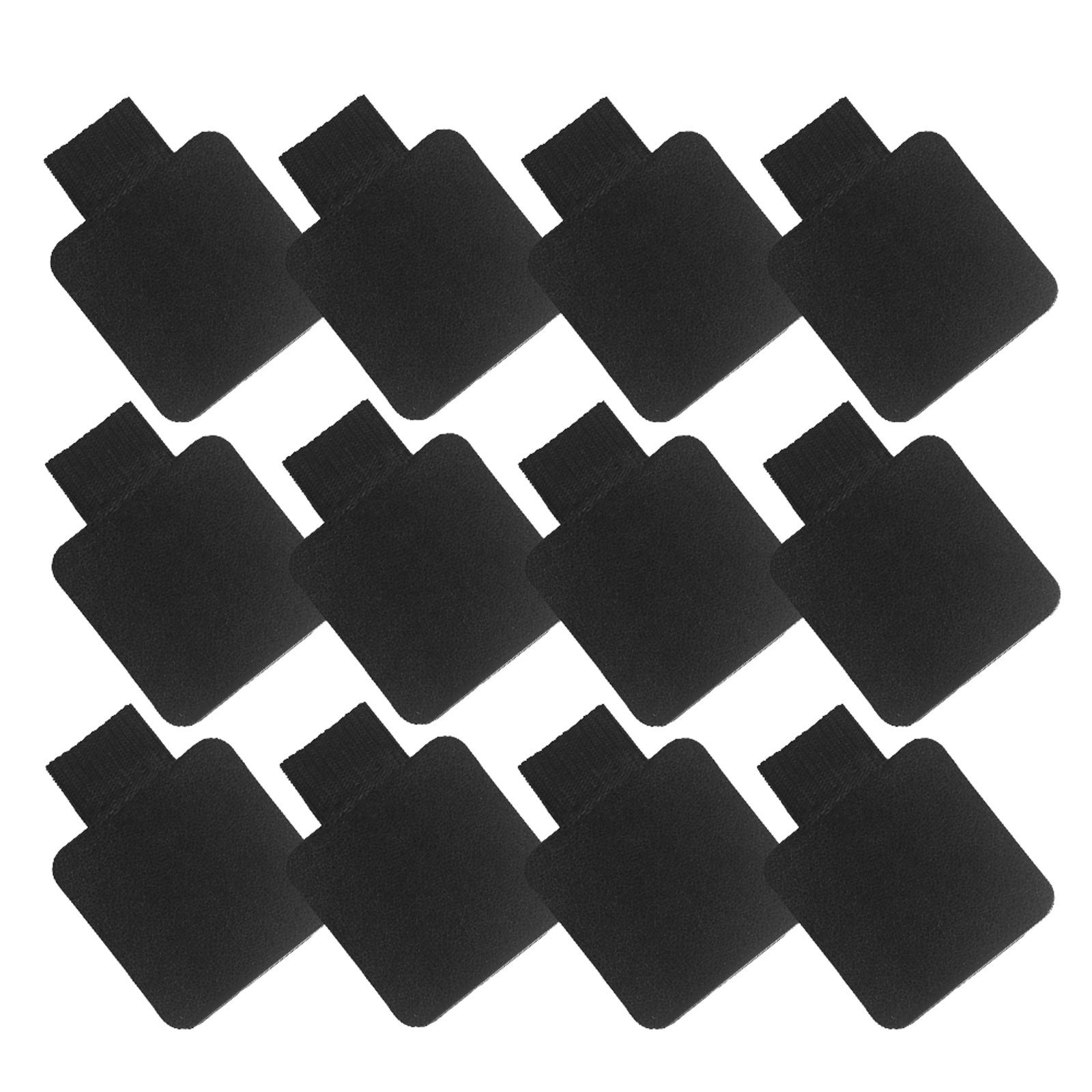 Self-Adhesive Pen Holder with Elastic Band Loop 12 Pcs Black Leather Pencil S…