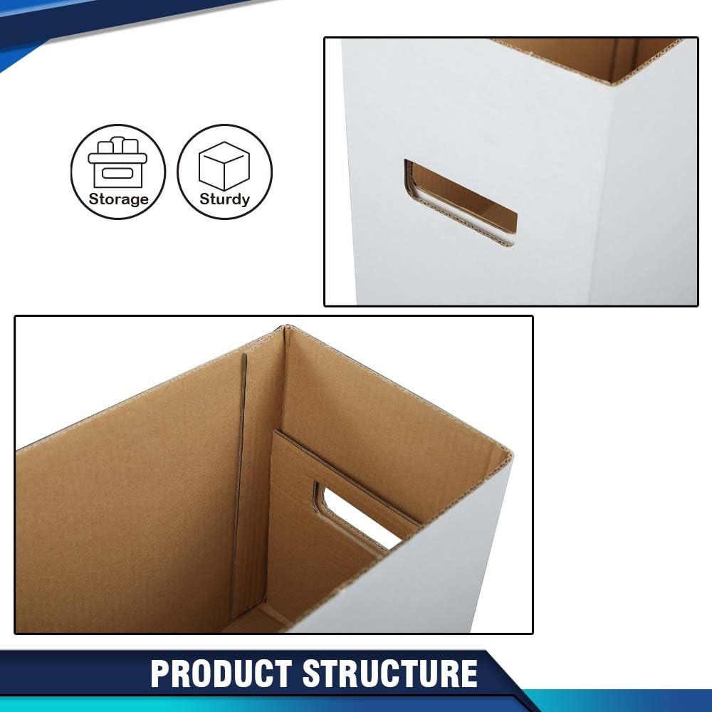 PIT66 5 Pcs Comic Book Storage Boxes, Holds 150-175 Comics Each, 5 PCS, White