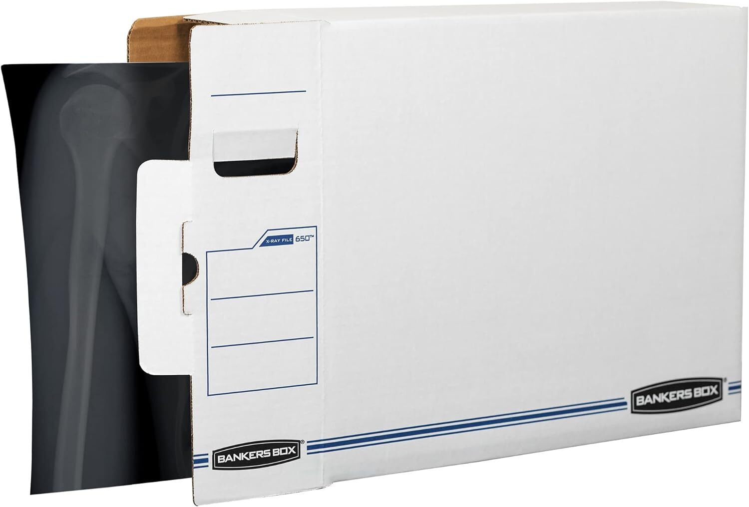 Bankers Box 12 Pack X-RAY Basic-Duty File Storage Boxes, Standard Blue;white