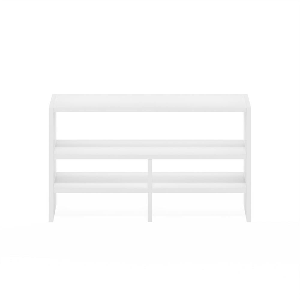 Pemberly Row Desk Top Organizing Shelf Bookcase with Compartments in White
