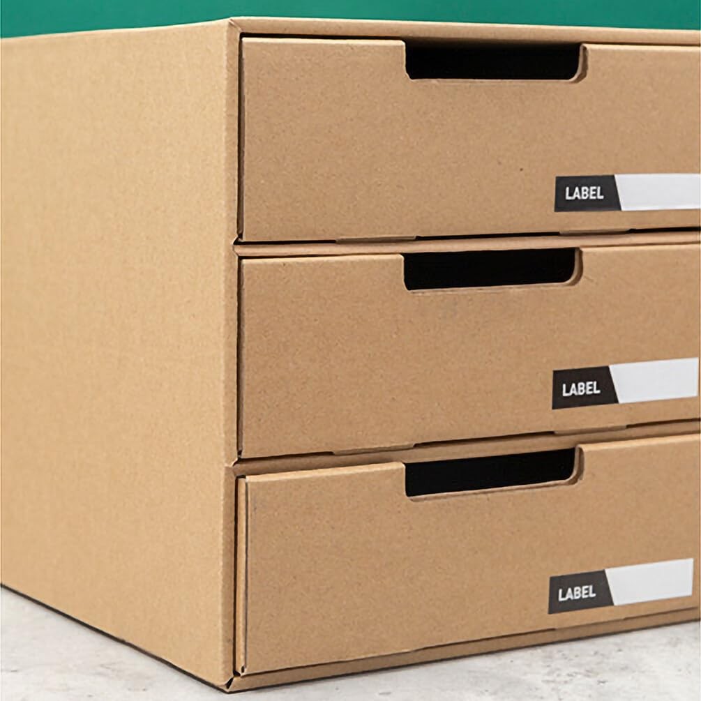 Operitacx Desktop Drawer Storage Box 12.20X10.03X9.64 Inch, Beige