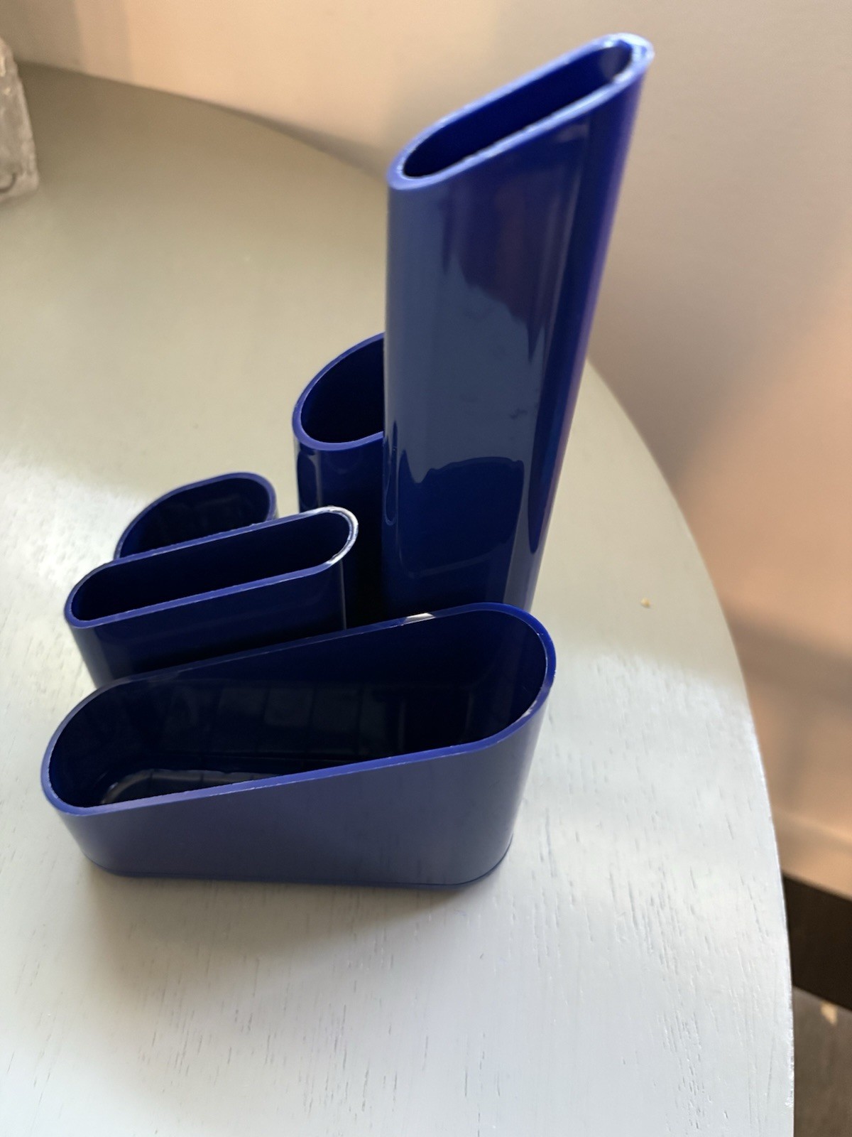 Vintage 1985 Eldon Desk Storage Organizer Blue Plastic, Post Modern Office