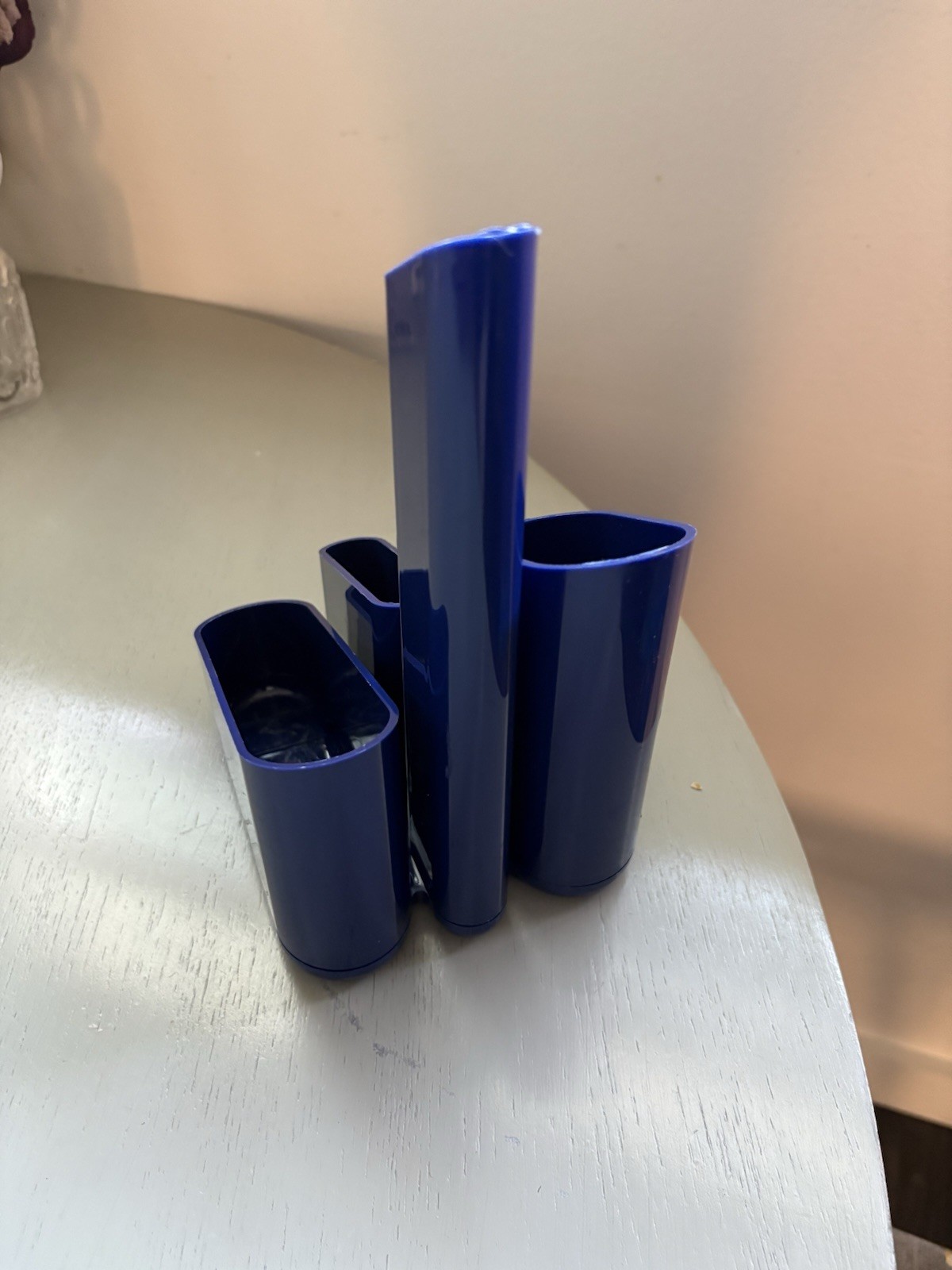 Vintage 1985 Eldon Desk Storage Organizer Blue Plastic, Post Modern Office