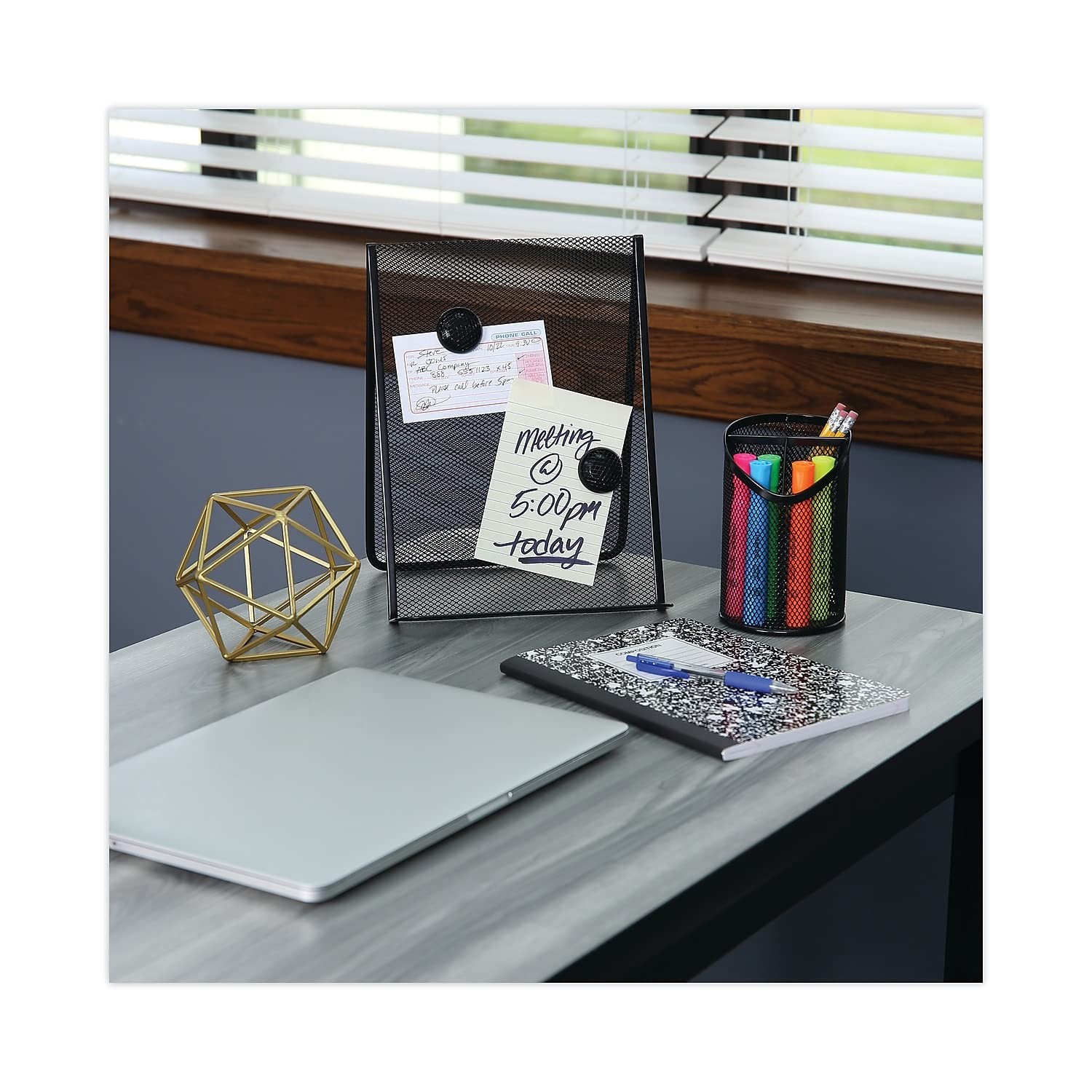 Universal Metal Mesh Document Holder Standing 35 Sheet Capacity Metal Black