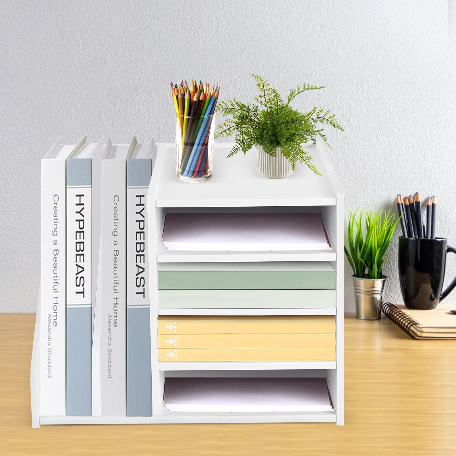 6-Tier PVC File Holder Organizer with Ample Storage Space, 15.35″ x 12.16″
