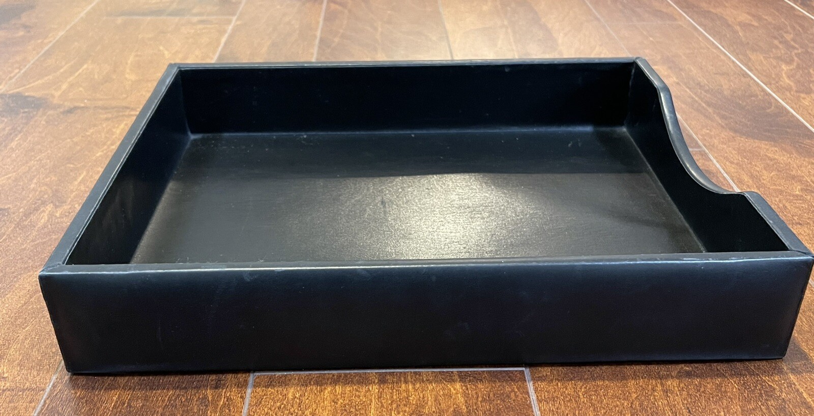 Leather Desktop Tray BOSCA Black Nappa Vitello 13″ x 10.5″ x 2″