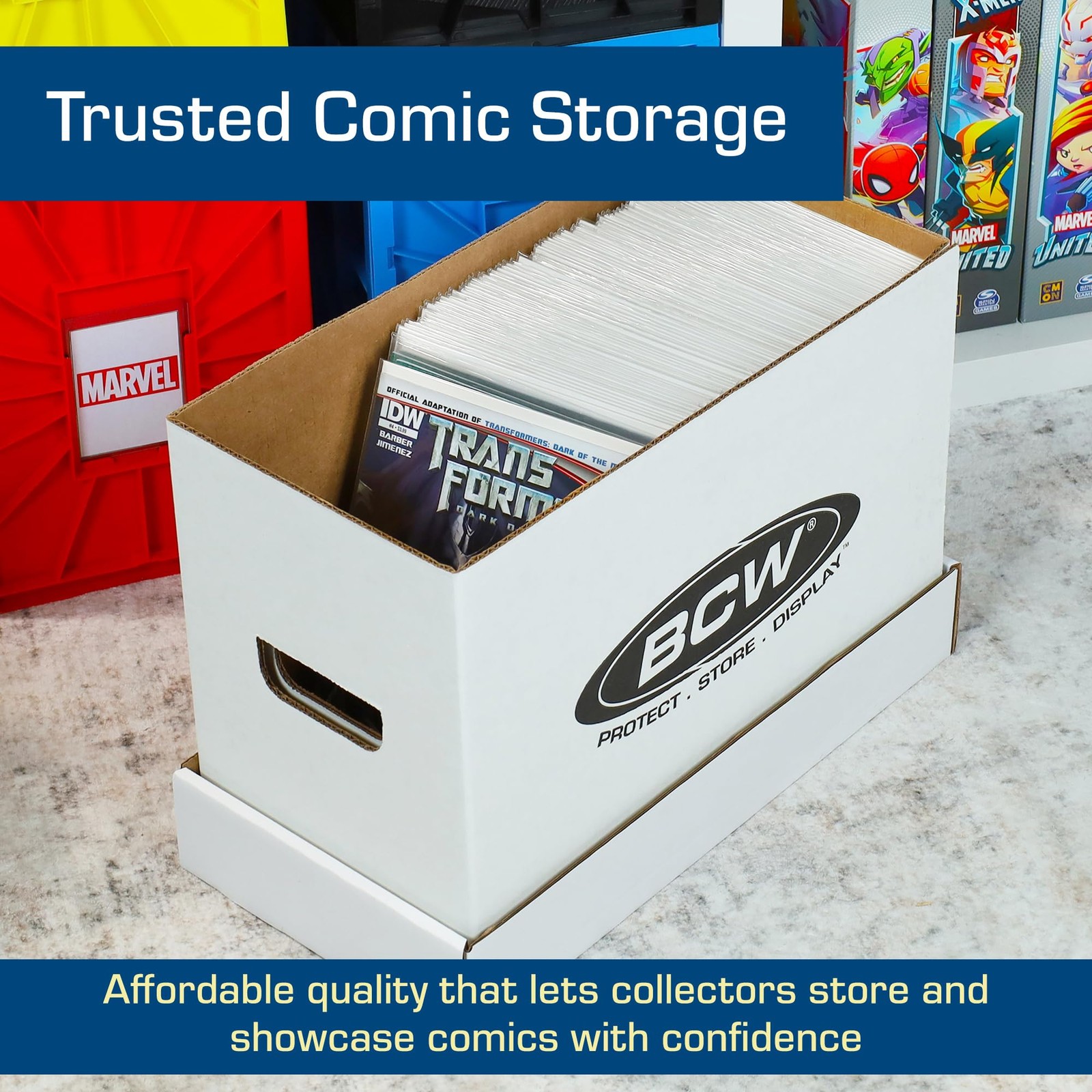 BCW Short Comic Storage Box – 3 Pack | Holds 150-175 3 Pack, White