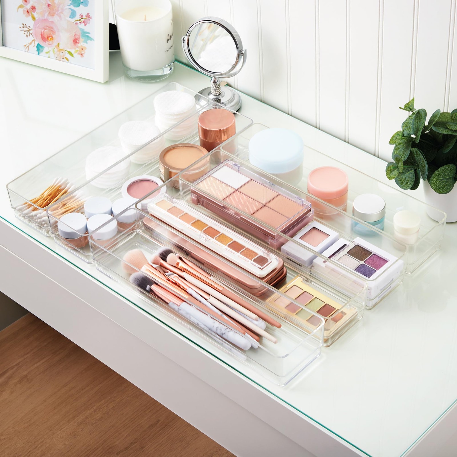 STORi SimpleSort 6-Piece Stackable Clear Drawer 12x3x2″ (Set of 6),