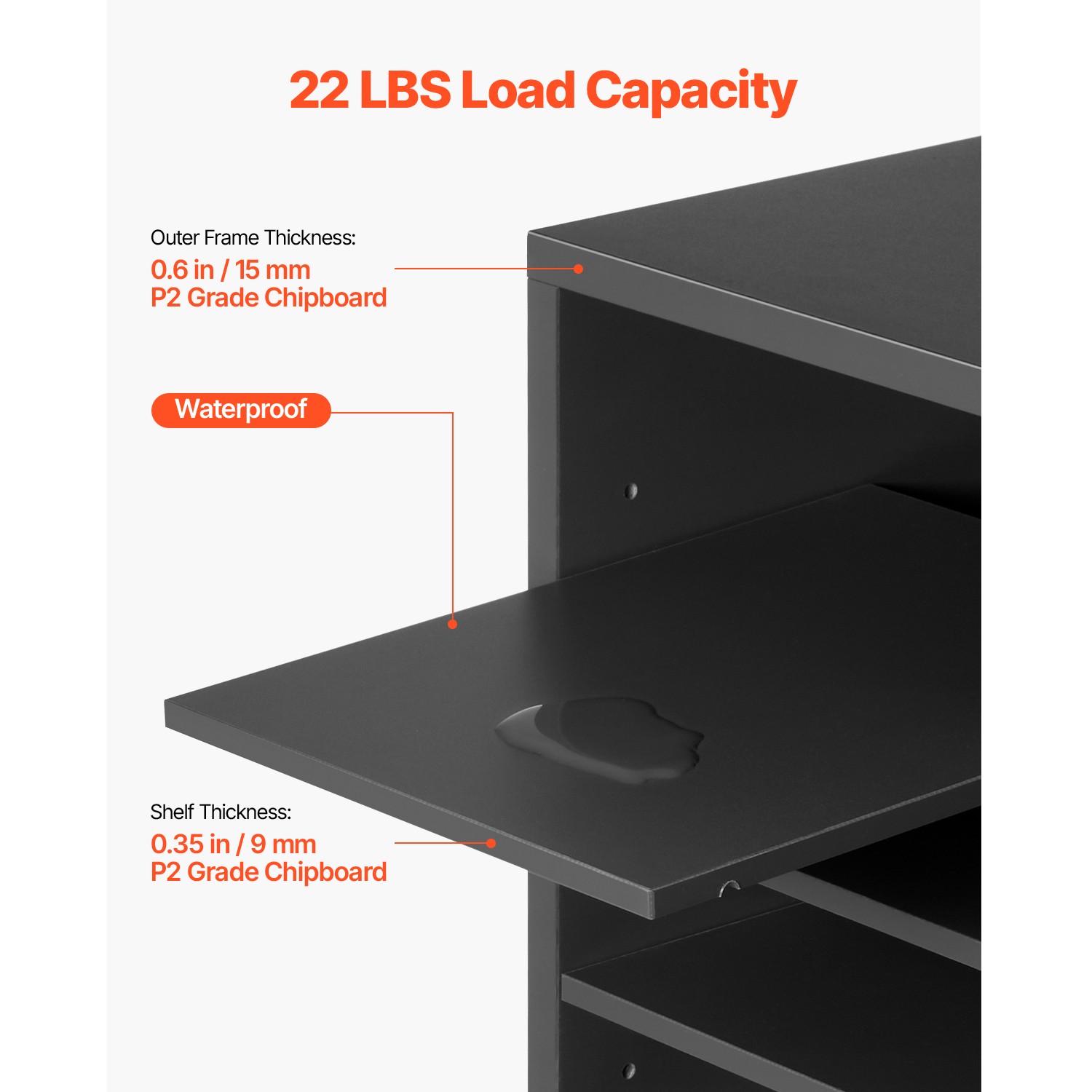 Uimoso Wooden Literature Organizer 36 Compartments with Adjustable Shelves Grey