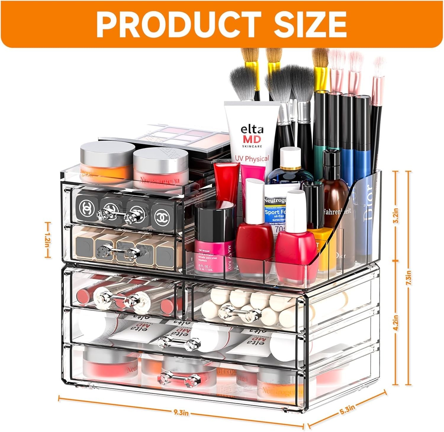 Acrylic Organizer with 6 Drawers, Makeup, Desk, Bathroom Storage