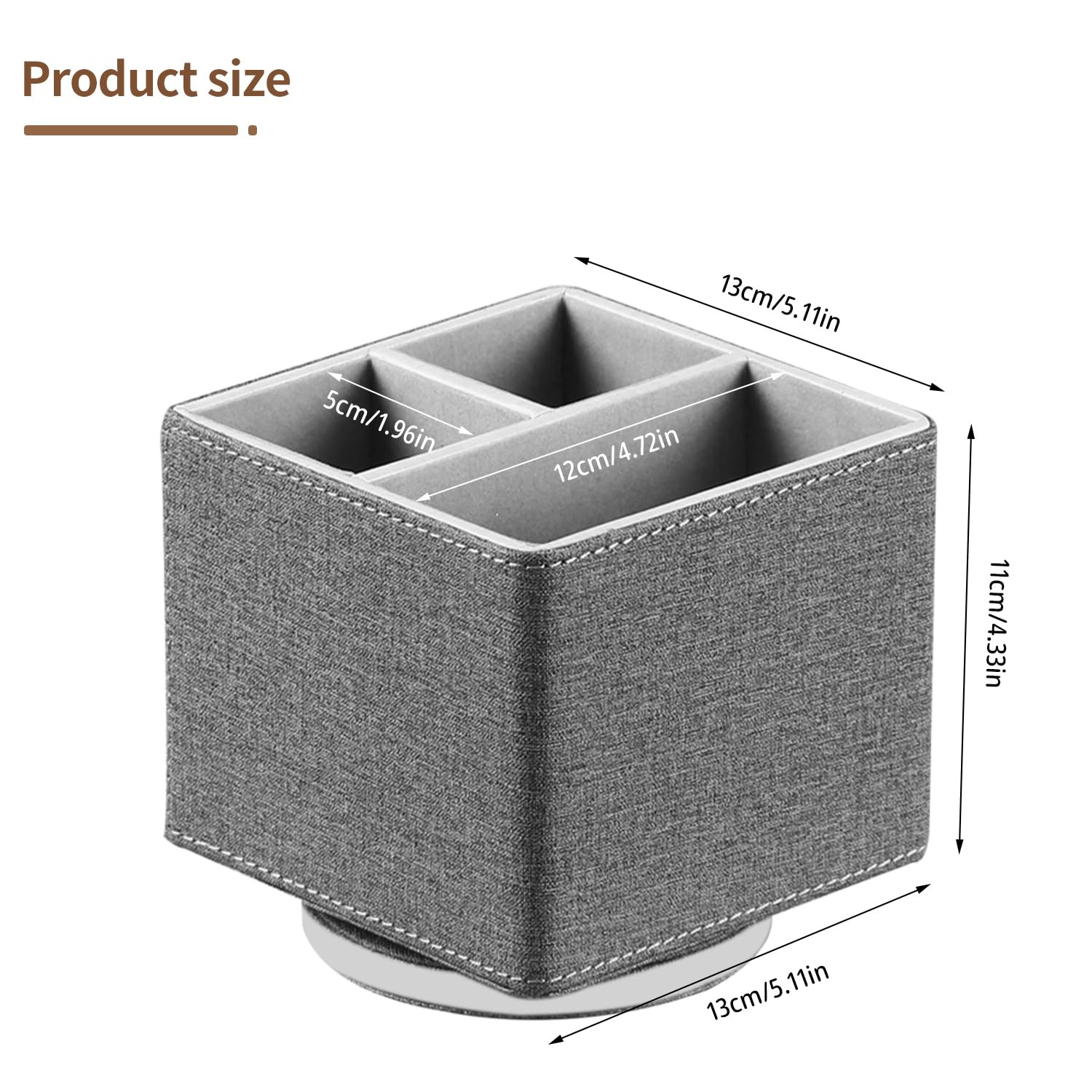 Remote Control Holder 360° Swivel TV Remote Holder for Table PU Leather Remot…