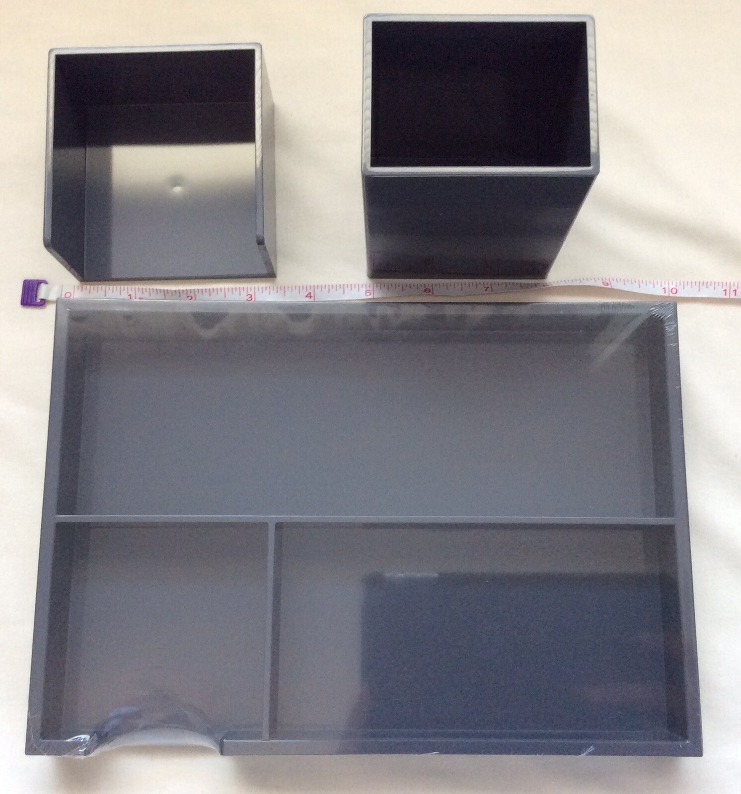 Desk Organizer Set With Antimicrobial Treatment, Gray ( 3 Piece )