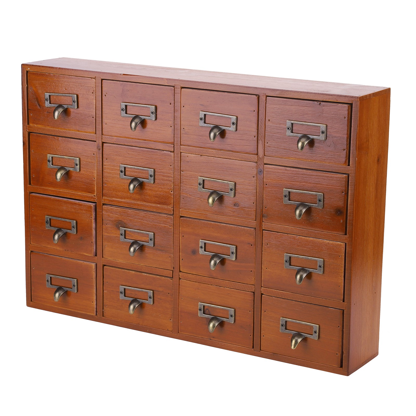 Card Catalog Cabinets Multifunction Rustic Wood Desk Drawers for Countertop