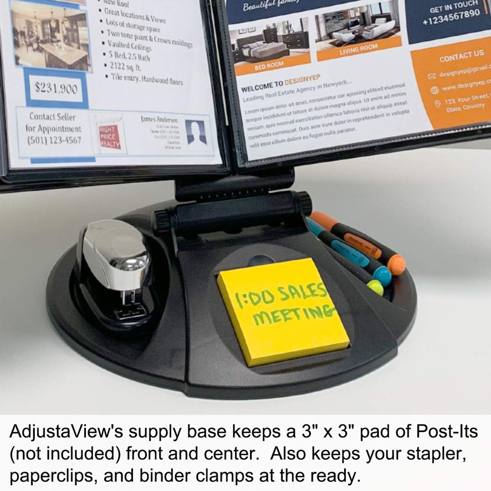 Ultimate Office AdjustaView 10-Pocket Desk Reference Organizer with Storage Base