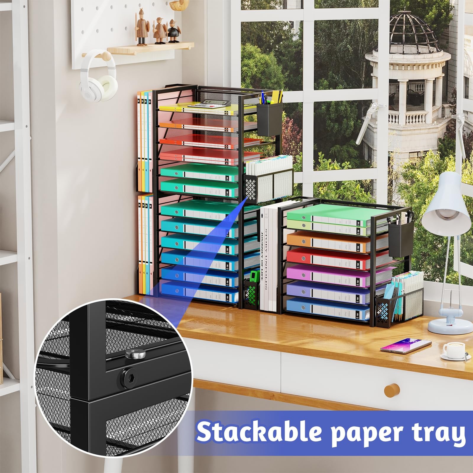 Simple Trending 6 Tier Desk File Organizer, Paper Letter Tray Organizer with Fil