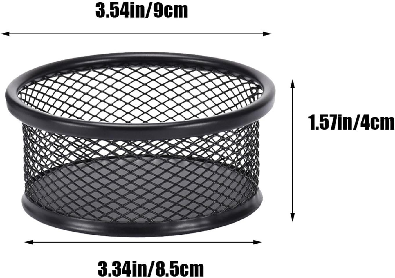 1 Pc Black Minimalist Metal Paper Clip Holder Mesh Paperclip Bowl Binder Clip…