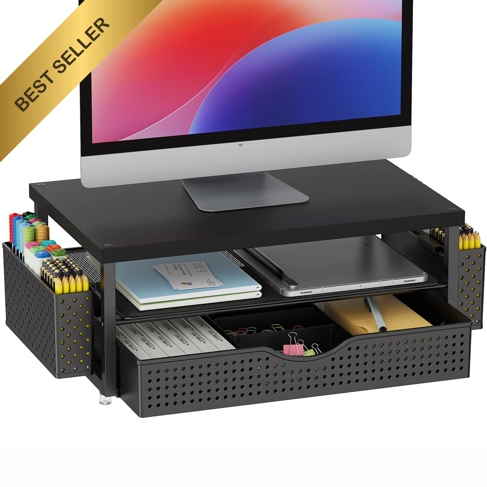 gianotter Desk Organizers and Accessories, Monitor Stand with Black-Plain