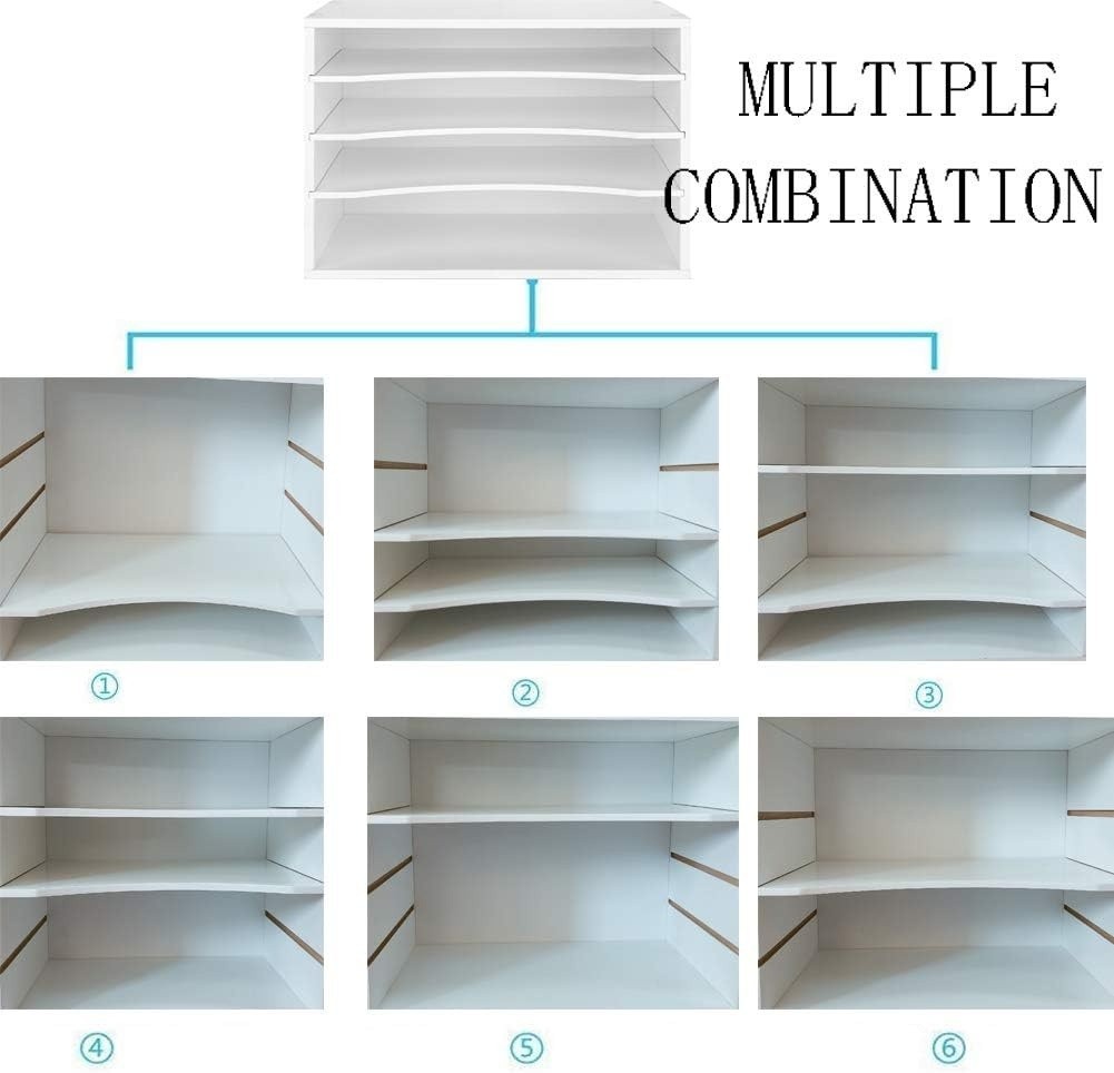 Organizador de papel ajustable de 4 niveles para libros de texto/revistas NEW US