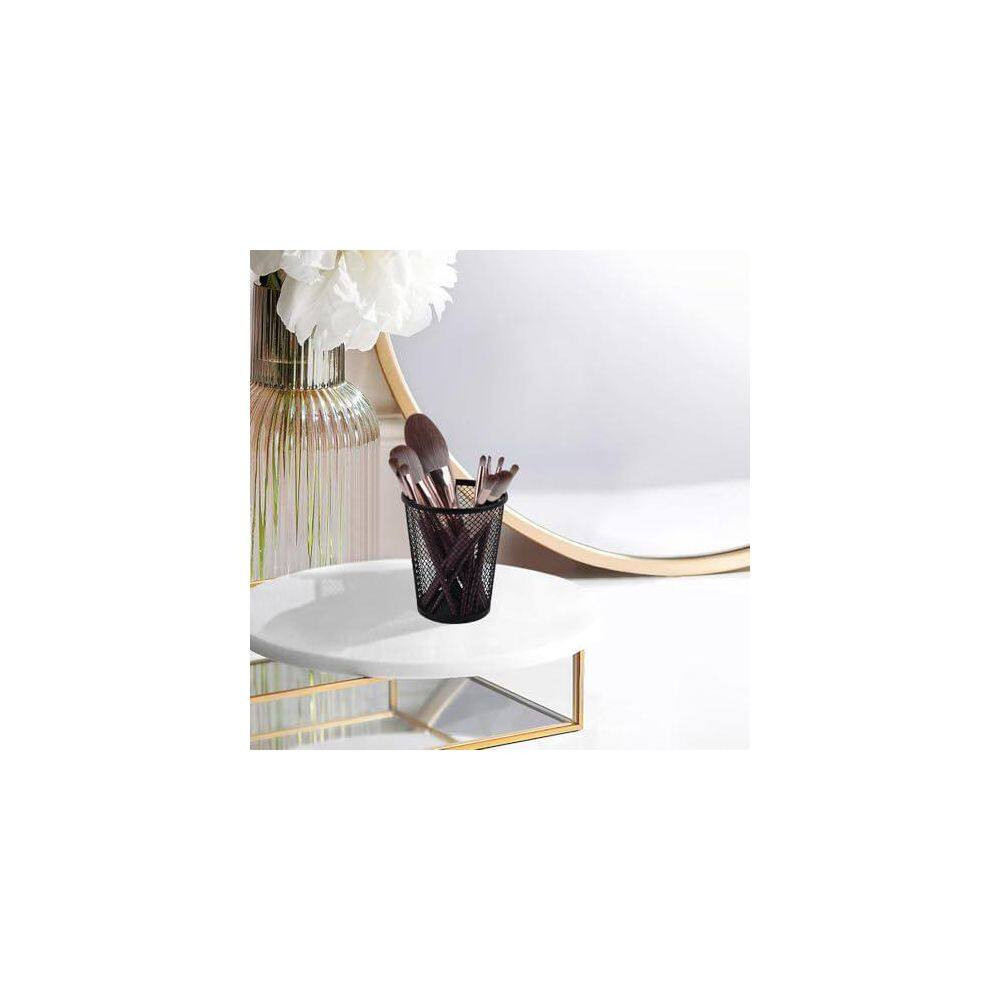 1 Pack Wire Mesh Black Pencil Pen Holder Cup for Desk Organizer Office Accessori
