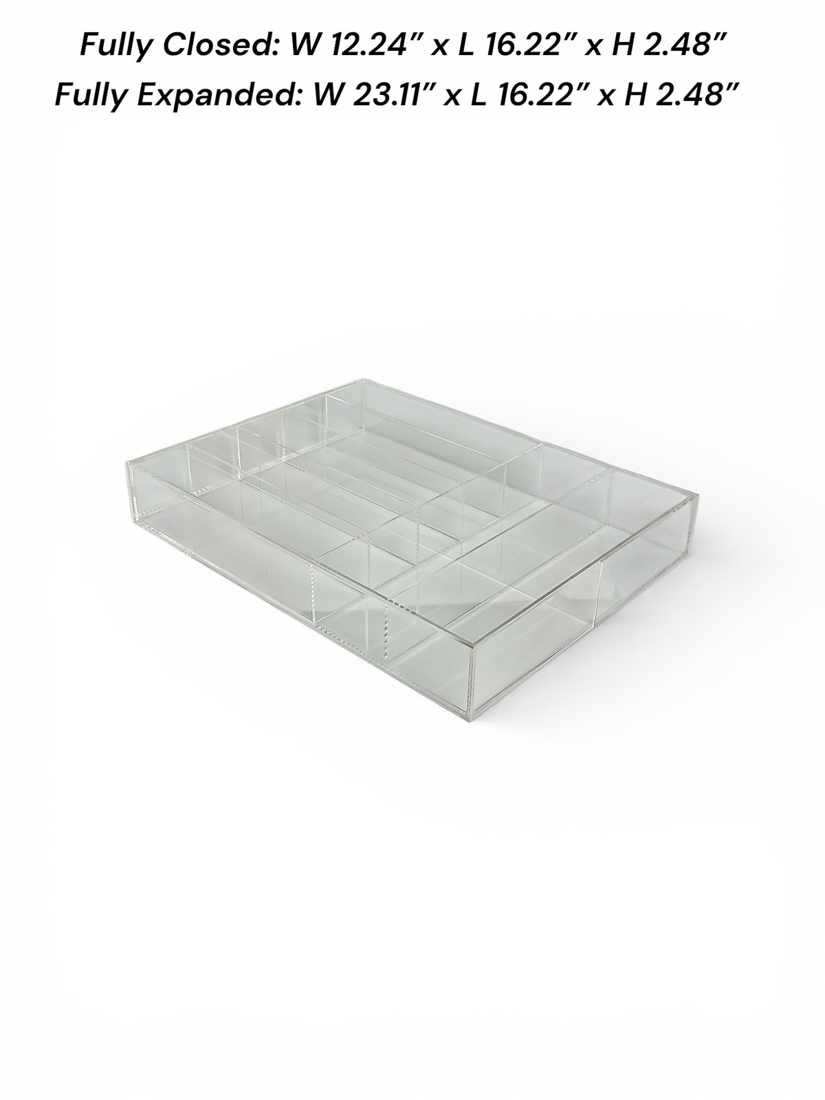 Neatly You Expandable Acrylic Drawer Organizer (12–23in) with Built-In Clear
