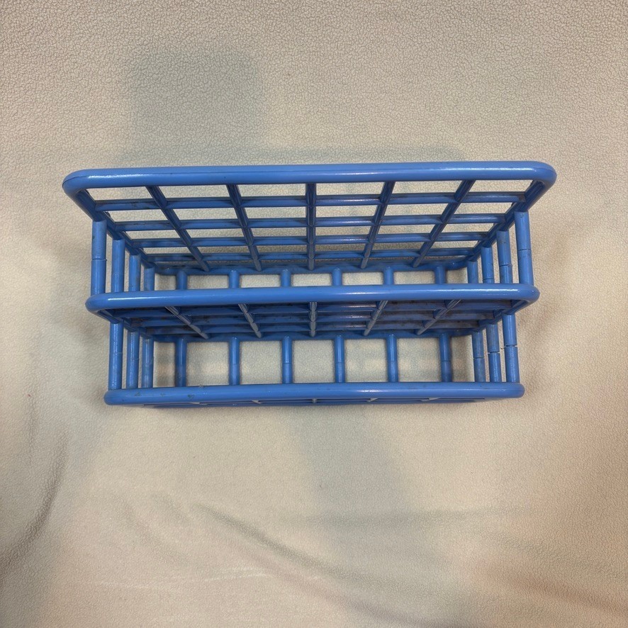 Vintage Yaffa Blue Plastic Desk Organizer Mail Sorter 2 Slot Retro 80s Office